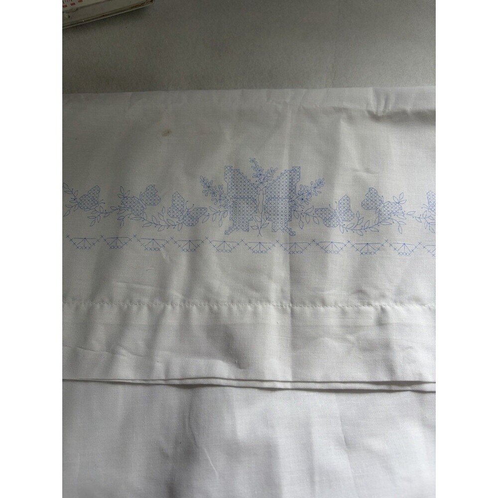 Bucilla Embroidery Pillowcases Standard Butterfly Lace Cross Stitch Embroidery